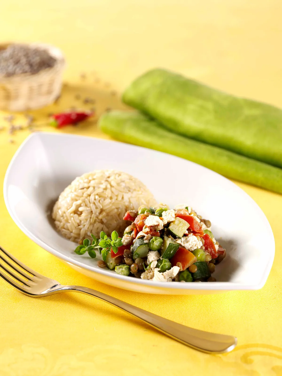 Riso integrale con stufato vegetale